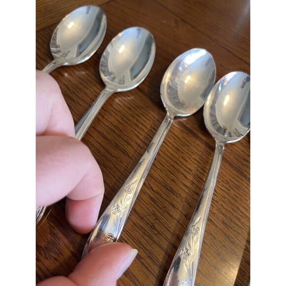 Springtime Set Of 6 Serving Tablespoons 1847 Rogers Bros International 1957 - Picture 4 of 8